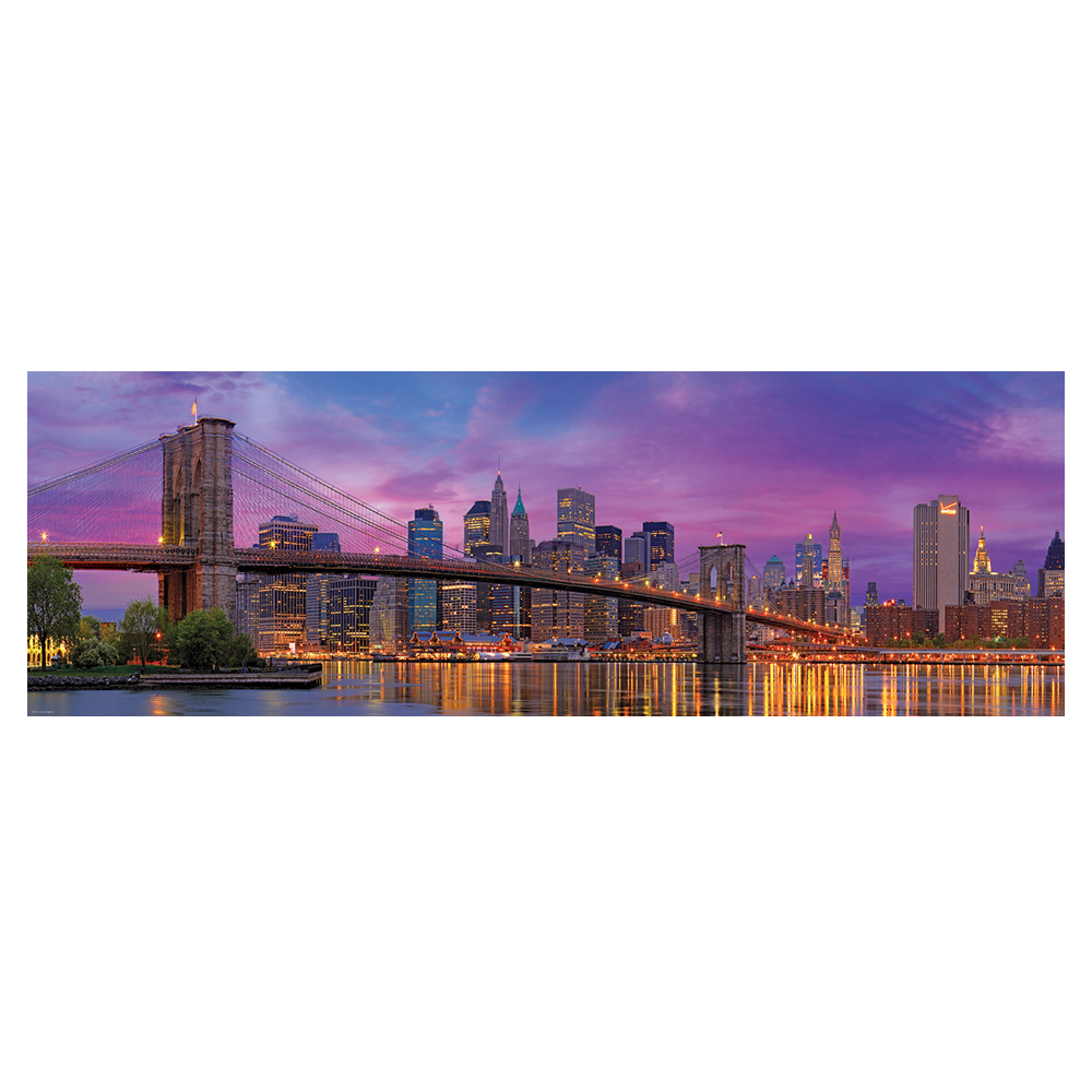 Panorama puslespill av Brooklyn Bridge I New York.