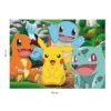 Pokemon puslespill med Pikachu, charmander, bulbasaur og squirtle