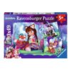 Ravensburger puslespill av Enchantimals jenter sammen med dyr som rev, skunk og dådyr